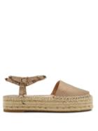 Matchesfashion.com Valentino Garavani - Rockstud Wraparound Leather Espadrilles - Womens - Gold