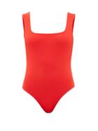 Matchesfashion.com Mara Hoffman - Persephone Square-neck Swimsuit - Womens - Red
