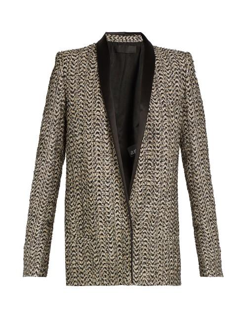 Haider Ackermann Depompadour Shawl-lapel Metallic-tweed Jacket