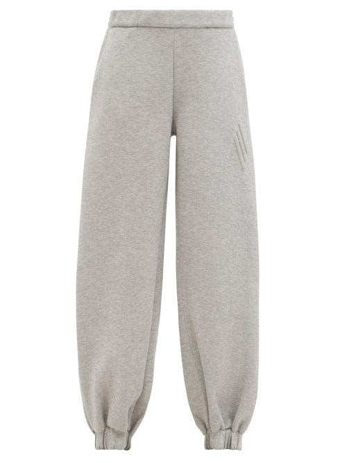 Matchesfashion.com The Attico - Carter Logo-debossed Cotton-blend Track Pants - Womens - Grey