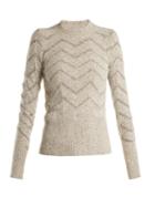 Isabel Marant Elson Crew-neck Zigzag-embroidered Sweater