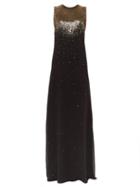 Matchesfashion.com Givenchy - Gradient Sequin Silk Georgette Gown - Womens - Black Gold