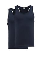Matchesfashion.com Dolce & Gabbana - Day-by-day Pack Of Two Stretch-cotton Vests - Mens - Navy