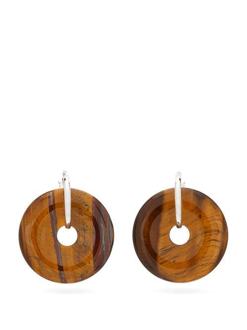 Matchesfashion.com Vanda Jacintho - Saturn Tiger's Eye Earrings - Womens - Brown