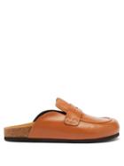 Jw Anderson - Backless Leather Loafers - Womens - Tan
