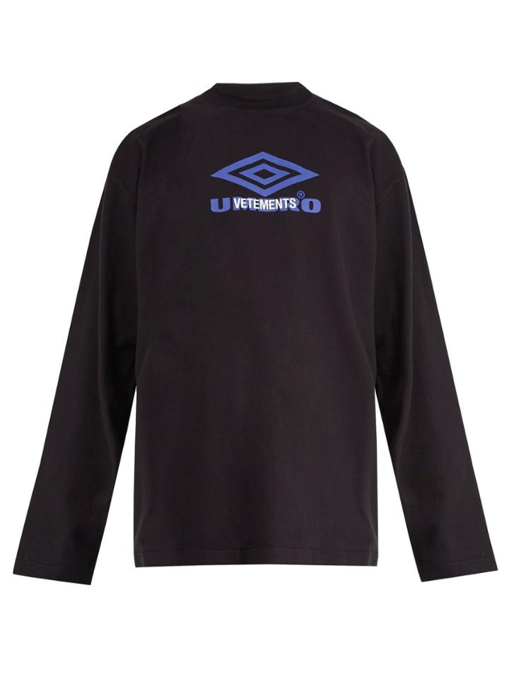Vetements Logo-print Long-sleeved Cotton T-shirt
