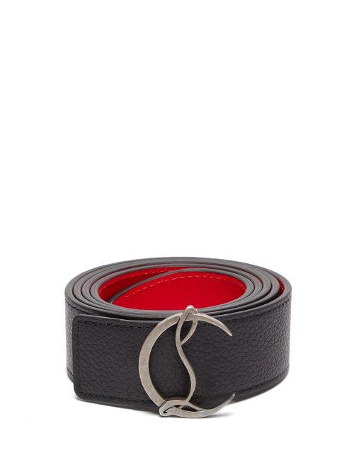 Matchesfashion.com Christian Louboutin - Logo Leather Belt - Mens - Black