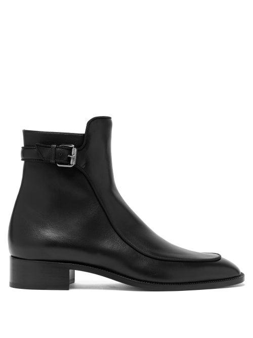 Matchesfashion.com Christian Louboutin - Ecritoir Leather Ankle Boots - Womens - Black