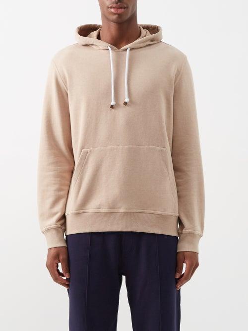 Brunello Cucinelli - Hooded Cotton-jersey Sweatshirt - Mens - Beige