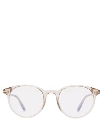 Mens Eyewear Tom Ford Eyewear - Round Acetate Glasses - Mens - Light Brown