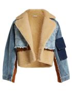 Natasha Zinko Shearling-panelled Denim Cropped Jacket
