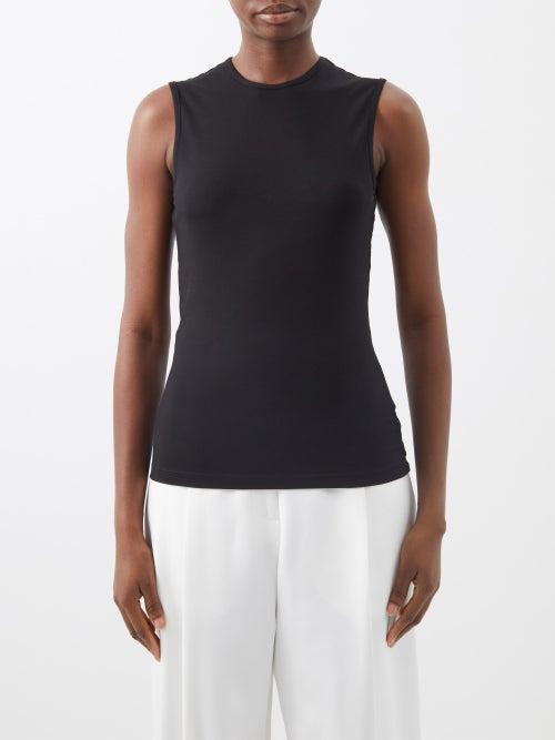 Albus Lumen - Jersey Sleeveless Top - Womens - Black