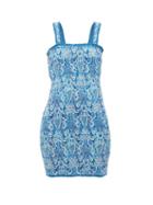 Matchesfashion.com Rhode - Jasmine Smocked Cotton Mini Dress - Womens - Blue Print