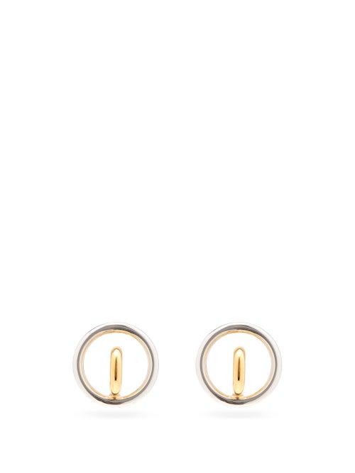 Matchesfashion.com Charlotte Chesnais - Saturn Blow 18kt Gold-plated Hoop Earrings - Womens - Silver Gold