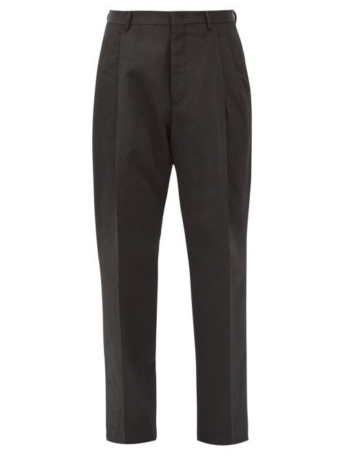 Matchesfashion.com Valentino - Cotton-blend Faille Straight-leg Trousers - Mens - Black