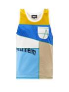 Matchesfashion.com Ahluwalia - Patchwork Upcycled-jersey Tank Top - Mens - Blue Multi