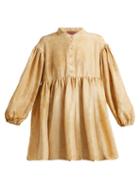 Matchesfashion.com By Walid - Theresa Mottled Effect Silk Top - Womens - Beige