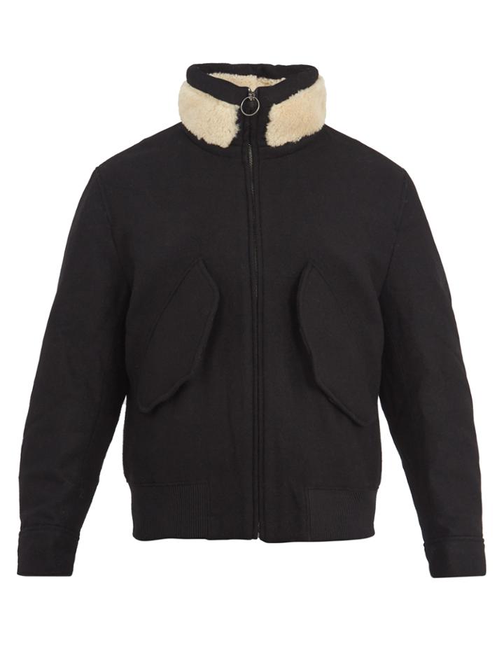 Acne Studios Mutt Shearling-trimmed Wool Coat