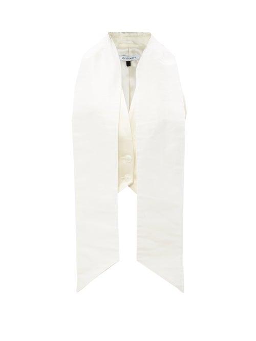 Bella Freud - Halterneck Satin Waistcoat - Womens - Ivory