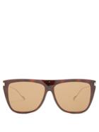 Saint Laurent Flat-top D-frame Acetate Sunglasses