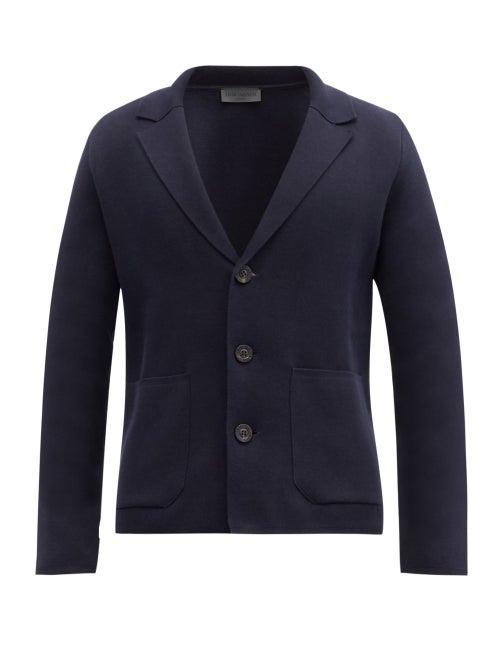 Matchesfashion.com Iris Von Arnim - Jonah Notch-lapel Cotton Cardigan - Mens - Navy