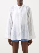 Frame - Broderie-anglaise Ramie Shirt - Womens - White