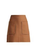 Matchesfashion.com No. 21 - Crystal Embellished Wool Blend Mini Skirt - Womens - Camel