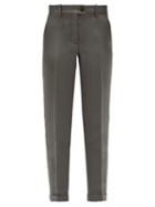 Matchesfashion.com Zanini - Tailored Cropped Silk-faille Trousers - Womens - Grey