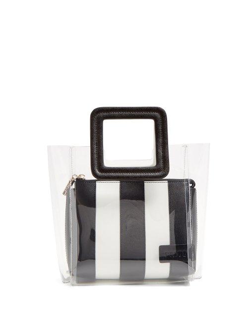Matchesfashion.com Staud - Shirley Mini Pvc And Leather Tote - Womens - Black White