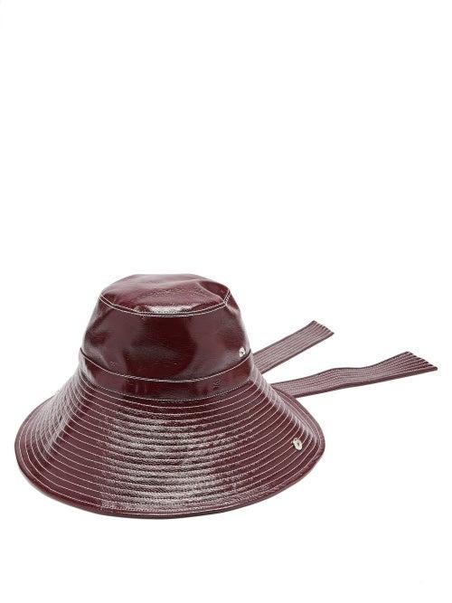 Matchesfashion.com Ganni - Port Royale Patent Bucket Hat - Womens - Burgundy