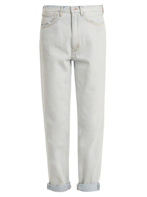 Matchesfashion.com M.i.h Jeans - Linda High Rise Tapered Jeans - Womens - Light Blue