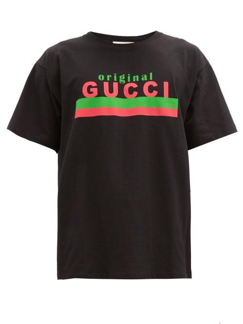 Mens Rtw Gucci - Logo-print Cotton-jersey T-shirt - Mens - Black