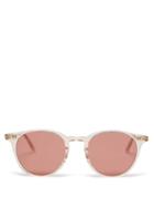 Matchesfashion.com Garrett Leight - Clune Round Acetate Sunglasses - Womens - Light Pink