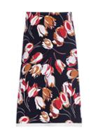 Ladies Rtw Marni - Tulip-print Twill Midi Skirt - Womens - Black Multi