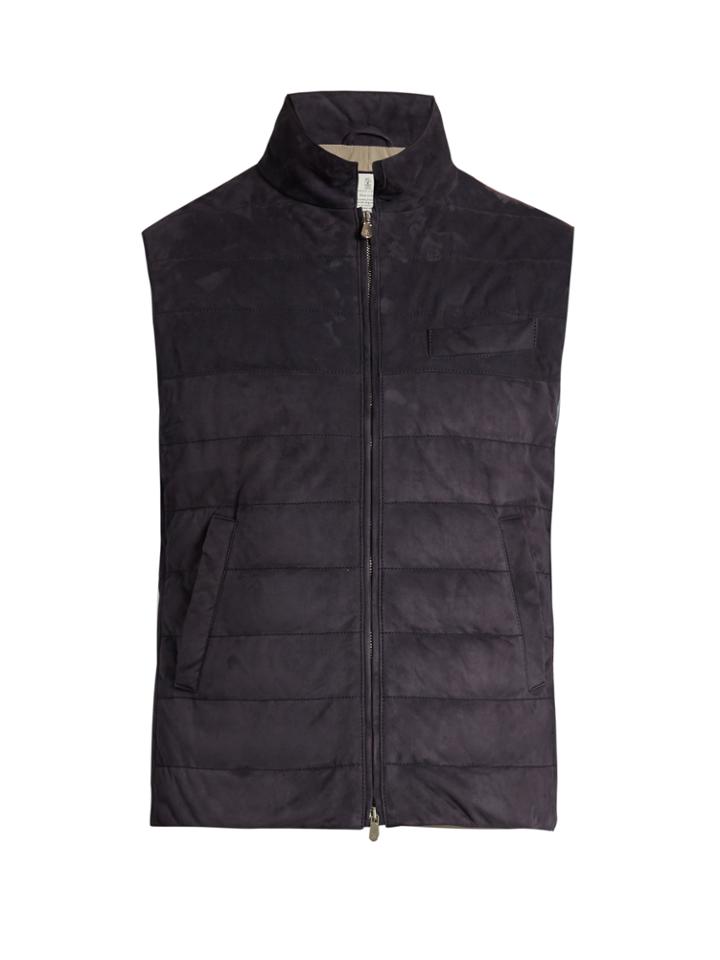 Brunello Cucinelli Quilted Suede Gilet
