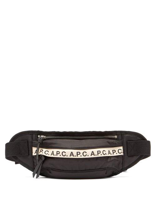 Matchesfashion.com A.p.c. - Logo Printed Nylon Belt Bag - Mens - Black