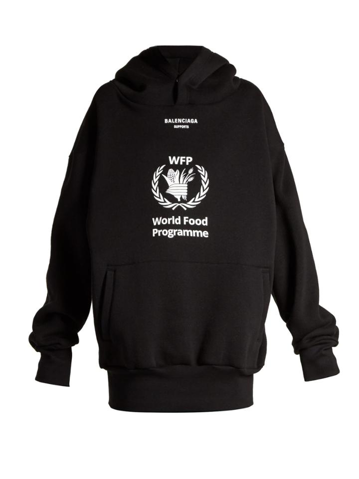 Balenciaga Logo-print Cotton-jersey Hooded Sweatshirt