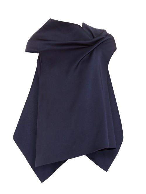 Roland Mouret Eugene Draped Satin Top