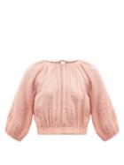 Loup Charmant - Mer Organic-cotton Crop Top - Womens - Pink