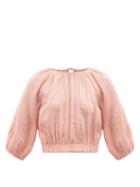 Loup Charmant - Mer Organic-cotton Crop Top - Womens - Pink