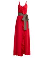 Racil Geisha Wrap-front Ruffle-trimmed Silk Dress