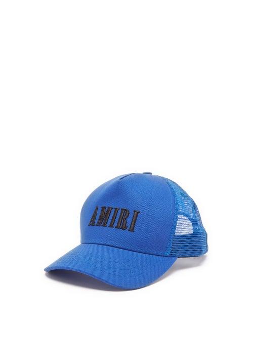 Amiri - Logo-embroidered Cotton-canvas Trucker Cap - Mens - Blue