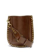 Isabel Marant - Nasko Studded Leather Shoulder Bag - Womens - Dark Brown