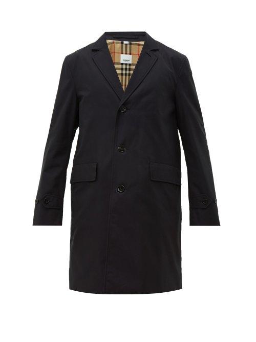 Matchesfashion.com Burberry - Single Breasted Cotton Gabardine Car Coat - Mens - Navy