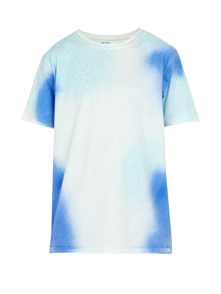Off-white Crystal-embellished Tie-dye Cotton T-shirt