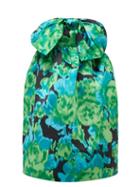 Matchesfashion.com Richard Quinn - Floral Print Strapless Satin Dress - Womens - Green Multi