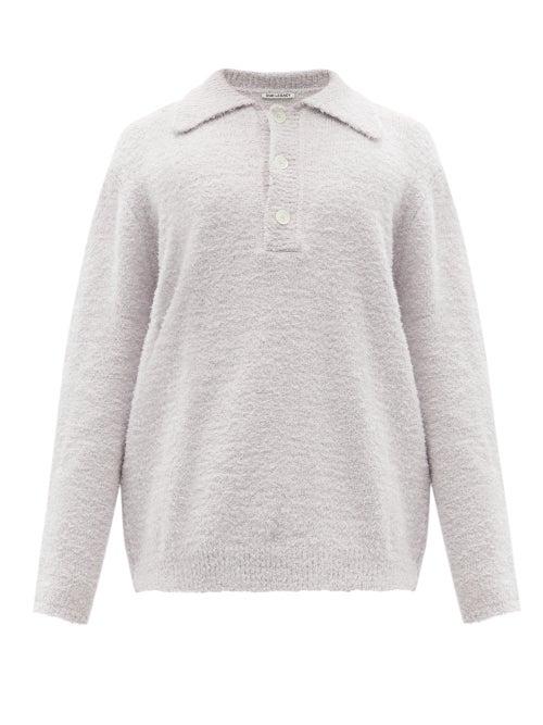 Matchesfashion.com Our Legacy - Big Piquet Brushed-cotton Polo Shirt - Mens - Light Grey