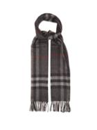 Burberry - Giant-check Fringed Cashmere Scarf - Mens - Charcoal