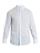 Brunello Cucinelli Single-cuff Striped Linen Shirt
