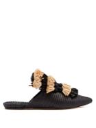 Sanayi 313 Anetta Fringed-tassel Raffia Slipper Shoes